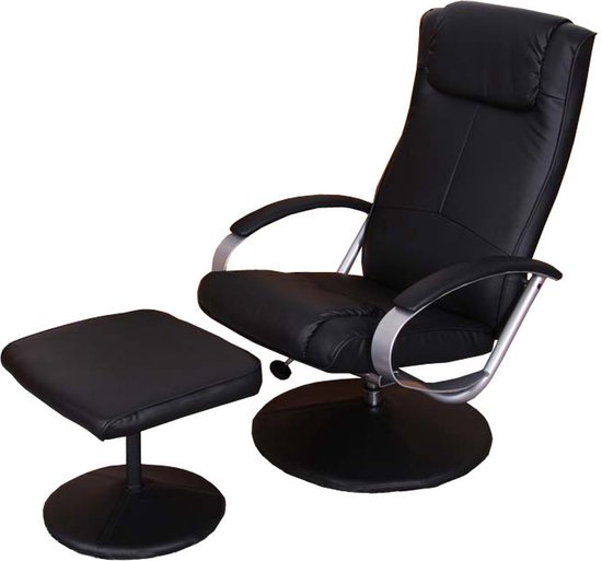 Cosmo Casa Relaxfauteuil - TV Stoel - Met Voetenbank - Zwart