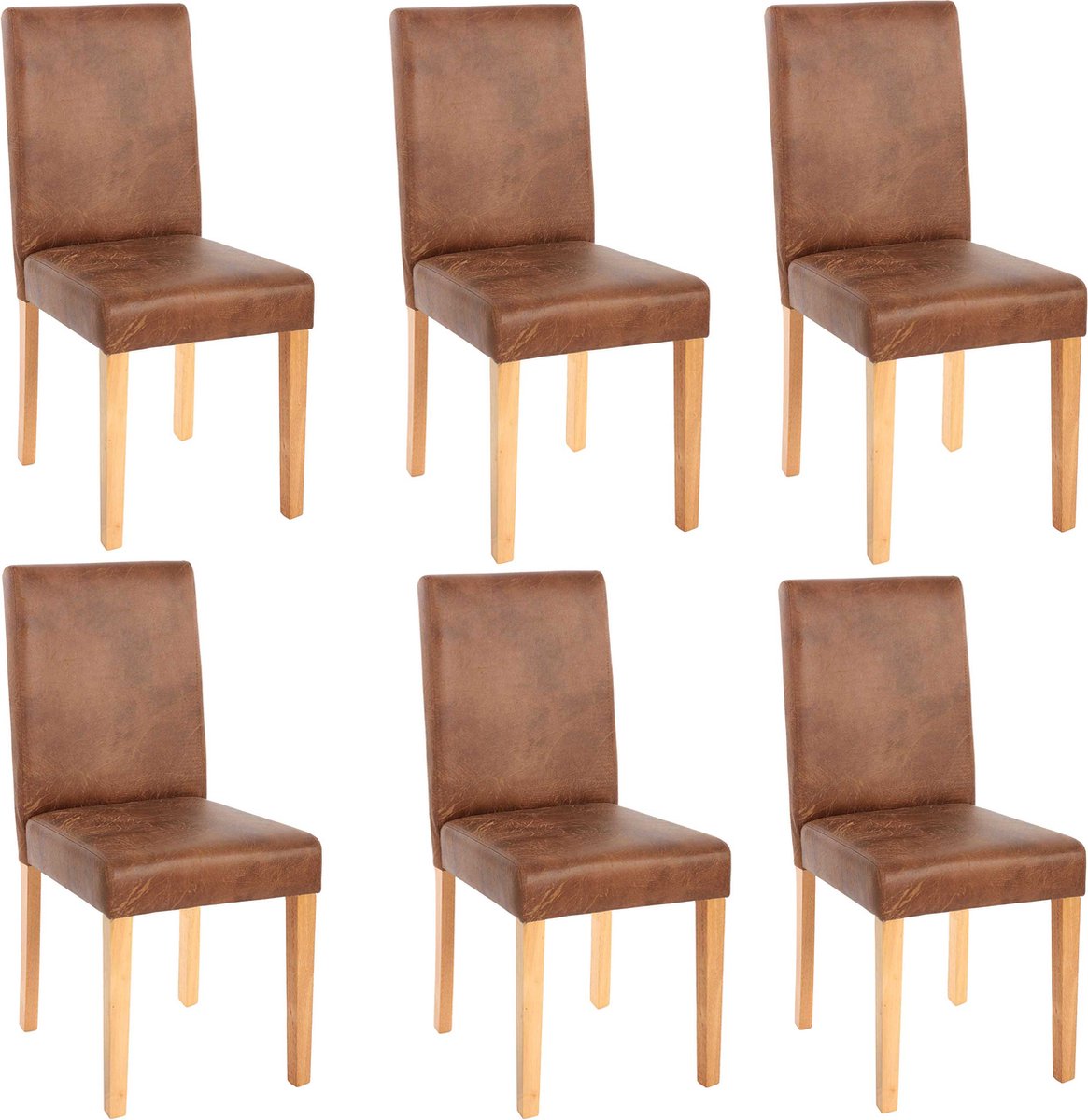 Cosmo Casa Set Van 6 Eetkamerstoelen - Keukenstoelen - Textiel - Imitatie Suède - Lichtgekleurde Poten