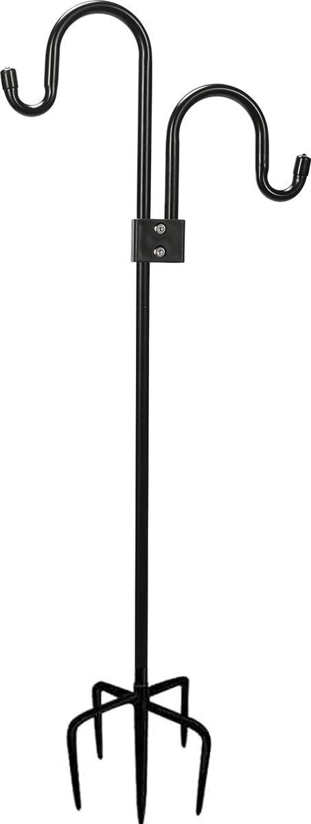 Garden Herdershaak 274 cm dubbele haken voor tuin met 5 prong base herds crook haken voor solarlampen plantenmanden lantaarns vogelhuisjes