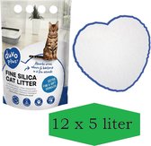 Duvo - Silice fine Premium - litière pour chat blanche - 12 x 5 Litres - Remise en Bulk