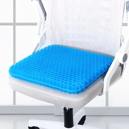 Gel zitkussen voor langdurig zitten drukontlasting (super groot en dik) - anti-slip gelstoelkussen voor rug, ischias, stuitbeenpijnverlichting - zitkussen voor bureaustoel, auto, rolstoel