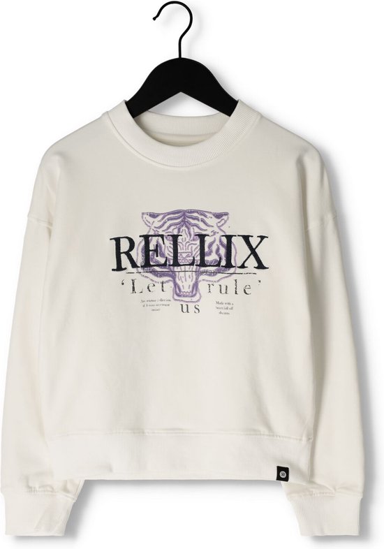 Rellix Sweater Tiger Rellix Truien & Vesten Meisjes - Sweater - Hoodie - Vest- Wit - Maat 176