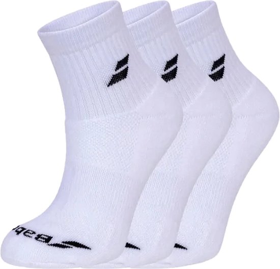 Babolat Padel Sokken Halfhoog Wit - 3 paar Padel Maat 39-42