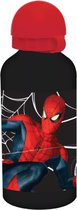 Spiderman Drinkbeker zwart - Schoolbeker Beker Waterfles Fles Marvel Aluminium
