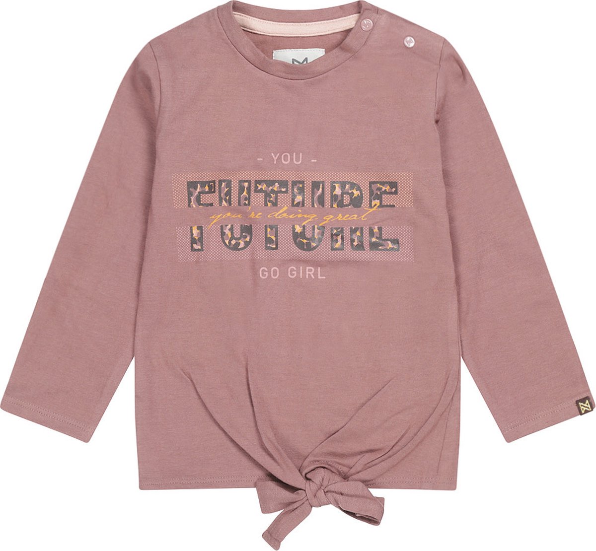 Koko Noko U44950 Tops & T-shirts Meisjes - Shirt - Taupe - Maat 92