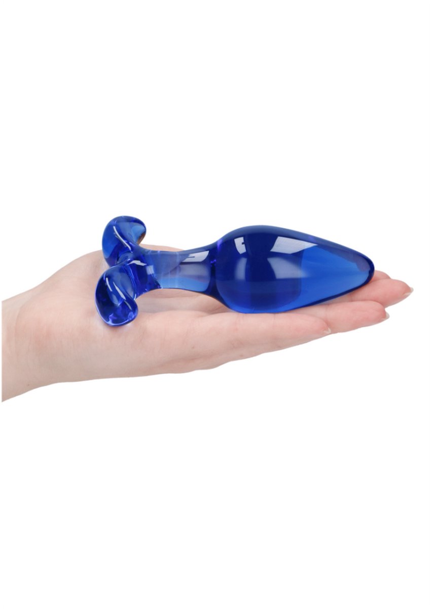 Goedkoopste Chrystalino Expert Glazen Buttplug - Blauw