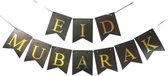 Ramadan Slinger Versiering | Eid Mubarak Decoratie Vlaggenlijn | Suikerfeest Helium Party Feest Slingers - Zwart / Goud