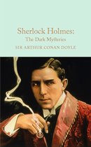 Boek kaft met een schilderij van Sherlock Holmes in een rode jas die een pijp rookt.