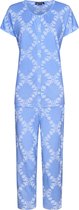 Duurzame geruite doorknooppyjama - Blauw - Maat - 52