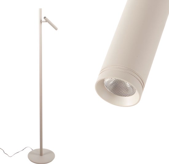 Staande Luogo leeslamp | 1 lichts | zand / beige / creme | metaal | 133 cm | vloerlamp | dimbaar | modern design