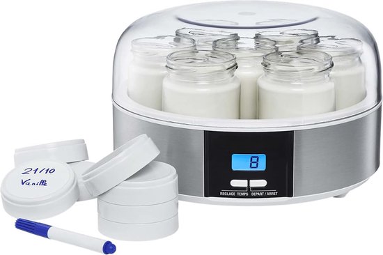 Yoghurtmaker - Yoghurtmachine - Altijd Heerlijke Yoghurt - Met Instructie - Thuis Fermenteren - 7 potten - 1.3 Liter - Merkloos
