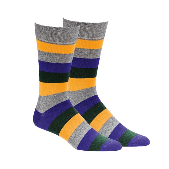 Gestreepte heren sokken | Zonder drukplekken | 8 paar | Maat: 43-46 | Kleur: Geel