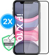 X Screenprotector - 2 Stuks - 9H Gehard Glas - Volledig Bedekt - Vetafstotend - Beschermglas - Military Grade - Scherm - Screen Protector - Geschikt voor iPhone X / 10 - Zwart
