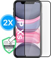 2x Screenprotector - Geschikt voor iPhone XS - Screen Protector - Full Cover - Plakgarantie