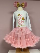 Verjaardag outfit-verjaardag setje-verjaarkleding kind-themafeest-minnie-6 jaar-pettiskirt-roze-verjaardagjurk-verjaardag kleedje-fotoshoot-kinderverjaardag kleding-set Dottie (mt 110/116)