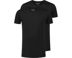 T-shirt 2Pack Ronde Hals Basic Fit Extra Long Fit (+7cm) Zwart (7720 - Black)