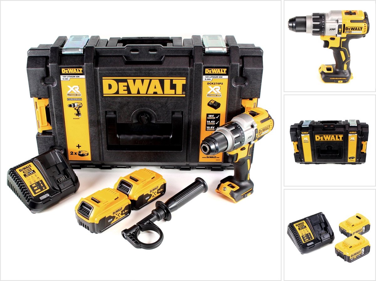 DeWalt DCD 996 P2 accu klopboormachine 18V 95Nm borstelloos + 2x accu 5.0Ah + lader + stevige doos