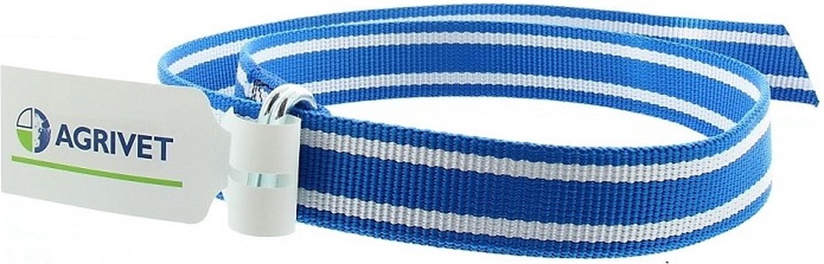 Agrivet Blauw/witte Koehalsriem 130cm