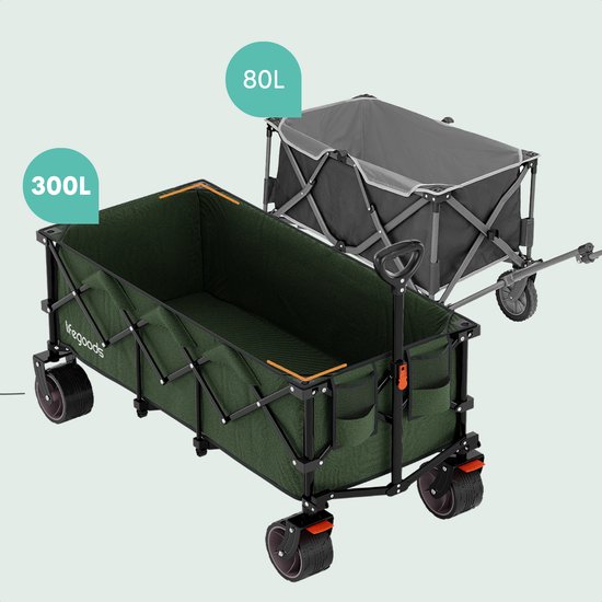 LifeGoods Bolderkar - XXL - Opvouwbaar - 300L - 150KG Draagkracht - Groen van LifeGoods — afbeelding 4