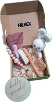 NILBEX® Deluxe Kraamcadeau - Roze - Konijntje – 6-delig – Baby geschenkset – Babyshower cadeau – Baby cadeau