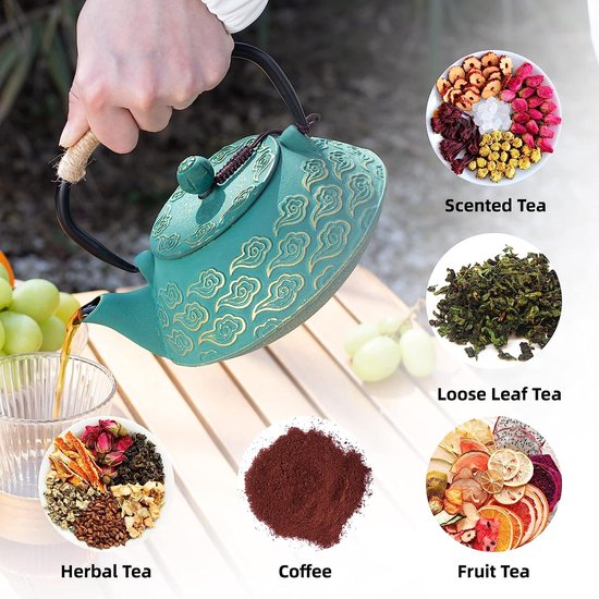 Theepot met infuser, fluitketel met ergonomische inklapbare handgreep, roestvrijstalen theeketel voor kookplaat, inductiekookplaat, gasfornuis (geel, 1 l