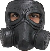 Partychimp Gezichtsmasker Dubbel Gasmasker Halloween - Latex - Zwart - One-size