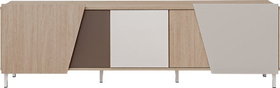 TV-meubel met planken - Viste F01 - Wit - Hout - Truffel - 180 cm
