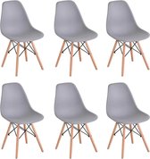 AllinShop® - Chaises de salle à manger - Chaise - Chaise de jardin - Set de 6 - Table à manger - Chaise baquet - Grijs - 46x41x83CM