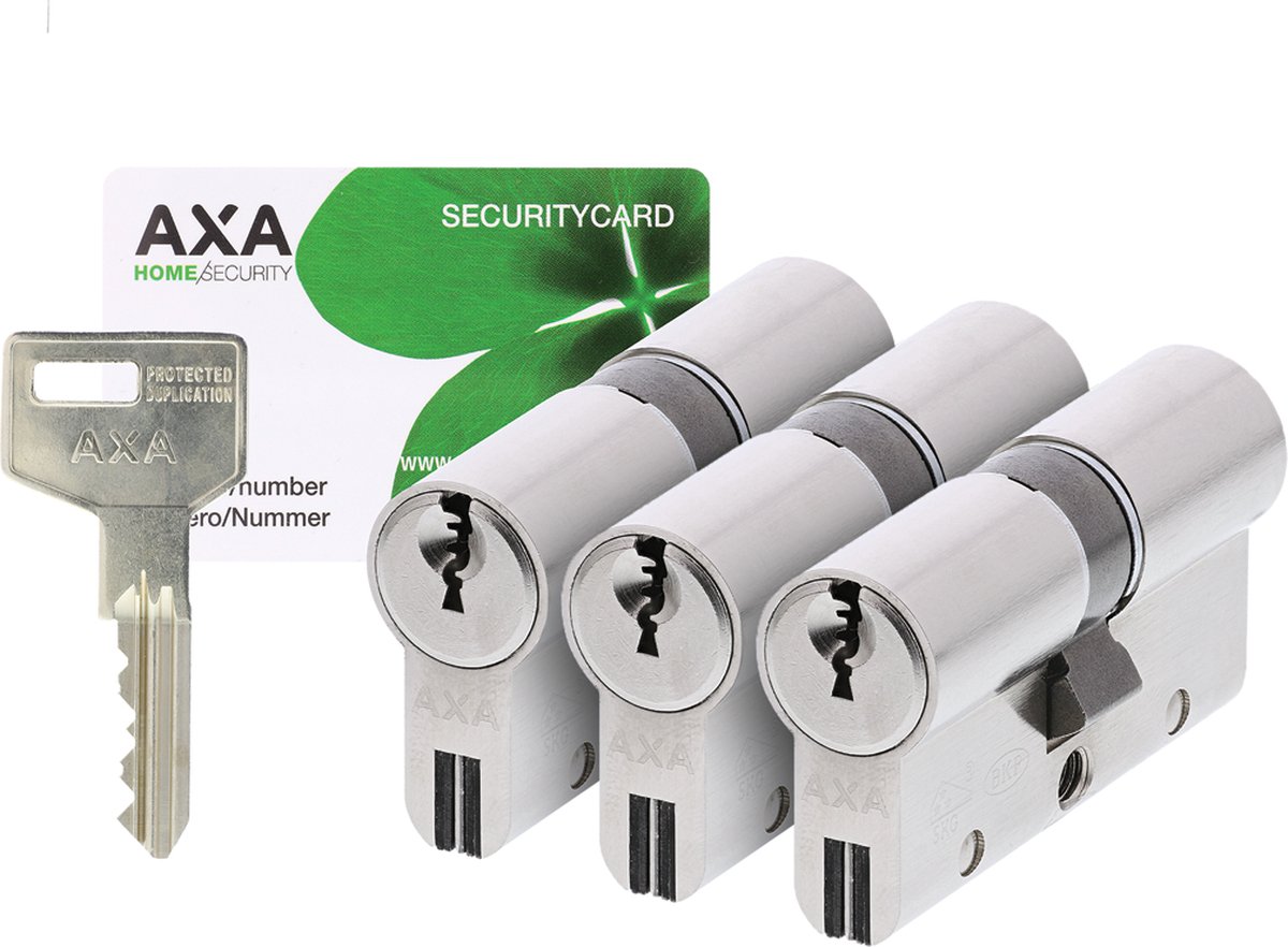 AXA Dubbele veiligheidscilinders (Xtreme Security) 30-30 mm:  3 stuks gelijksluitend - SKG*** - Axa