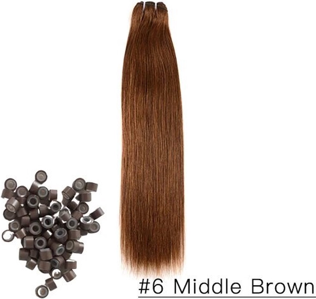 Weft Extensions |Weave Extensions | 24inch - 60cm | #6 - Bruin | 100 gram