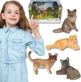 Collecta Set van 4 Kattenfiguurtjes, Dierenfiguren 3+
