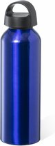 Bellatio Design Waterfles/drinkfles/sportfles - metallic blauw - aluminium - 800 ml - schroefdop