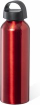 Bellatio Design Waterfles/drinkfles/sportfles - metallic rood - aluminium - 800 ml - schroefdop