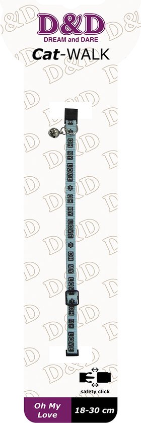 D&d Home - Halsband Voor Dieren - Kat - Catwalk/oh My Love Baby 18-30cm Blauw - 1st