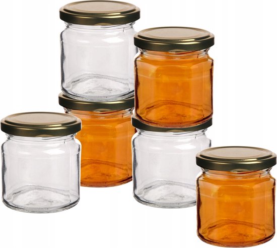 Altom Design Set van 6 Conserveringspotten 200 ml - Weckpot - Jampotten - Inmaakpotten - Voedsel bewaren, conserveren, inmaken