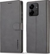 LC.IMEEKE Luxe Book Case - Geschikt voor Xiaomi Redmi 13C / Poco C65 Hoesje - Grijs