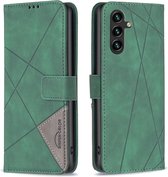 BINFEN Geometric Book Case - Geschikt voor Samsung Galaxy A05s Hoesje - Groen