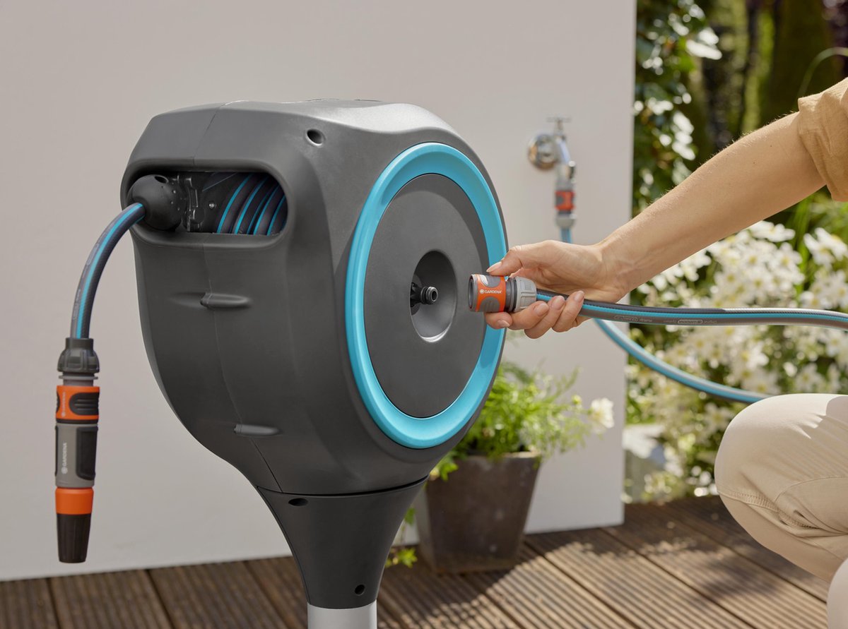 Gardena Boîte à tuyau Patio RollUp S - 15 m - enroulement automatique