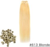 Weft Extensions |Weave Extensions | 20inch - 50cm | #613 Zeer licht Blond | 100 gram