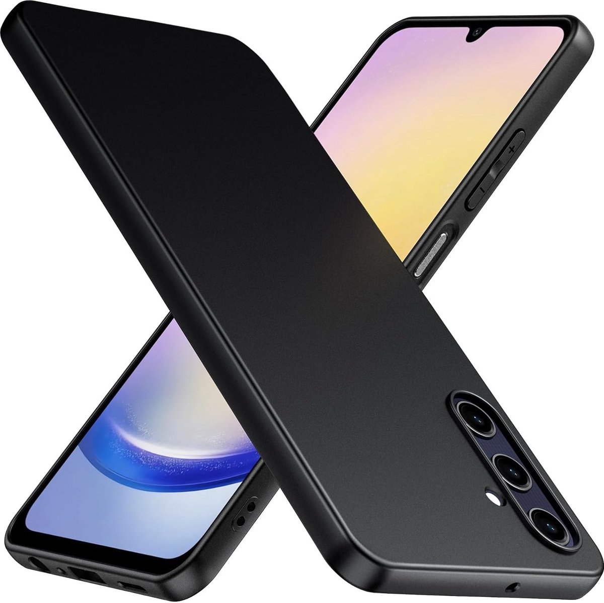 Geschikt voor Samsung Galaxy A25 5G - Anti-Kras - Mat - Zachte Back Cover Hoesje - Zwart