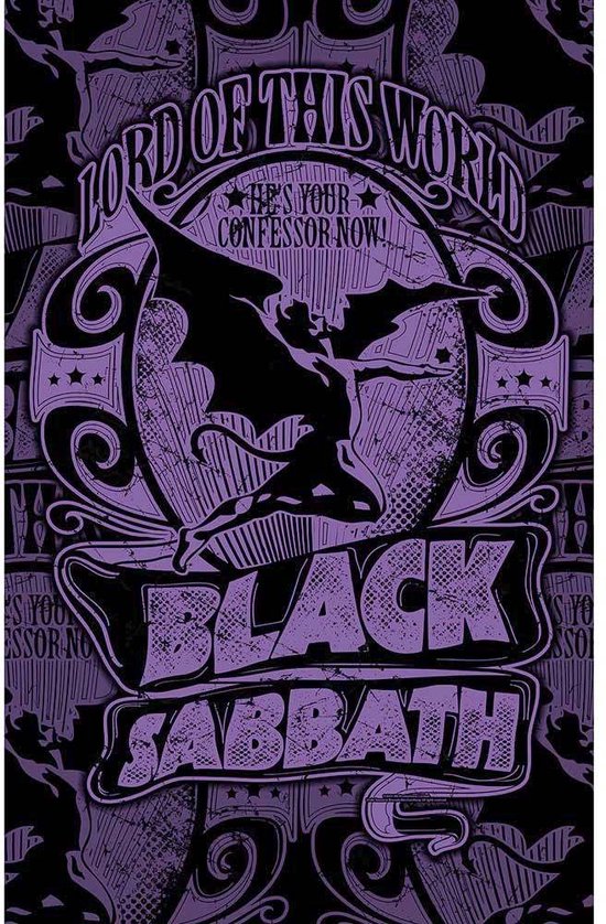 Black Sabbath - Lord Of This World Textiel Poster - Paars