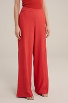 WE Fashion Dames wide leg broek met structuur