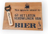 Leuk grappig wandbord met opener bierliefhebber "magische toverstaf" bieropener flessenopener Vaderdag verjaardag cadeau kado origineel humor kadootje man mancave NL