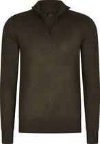 Mario Russo - Heren Sweaters Half Zip Trui Cold Brown - Bruin - Maat M