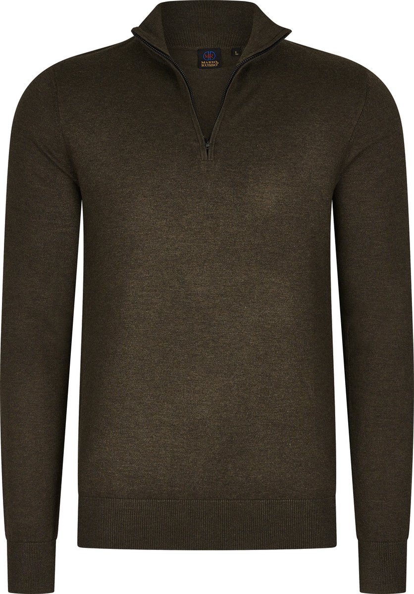 Mario Russo Mario Russo Half Zip Sweater cold brown M