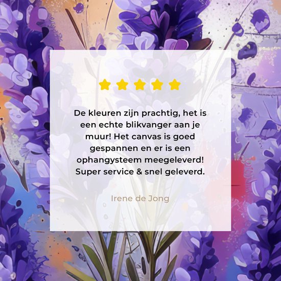 Tableau sur toile 20x30 cm - Lavande - Graffiti - Fleurs - Violet - Bloem - Décoration murale chambre - Décoration murale salon - Décoration intérieure - Peintures