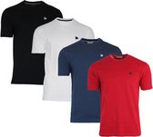 4-PackDonnay T-shirt (599008) - Sportshirt - Heren - Black/Wit/Navy/Berry-red (605) - maat 3XL