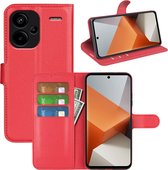 Xiaomi Redmi Note 13 Pro Plus Hoesje - MobyDefend Kunstleren Wallet Book Case (Sluiting Voorkant) - Rood - GSM Hoesje - Telefoonhoesje Geschikt Voor -