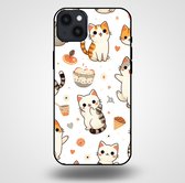 Smartphonica Telefoonhoesje voor iPhone 14 Plus met katten opdruk - TPU backcover case katten design / Back Cover geschikt voor Apple iPhone 14 Plus