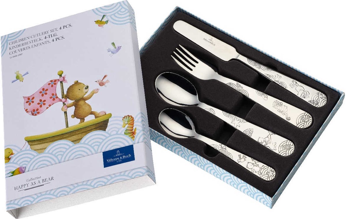 Villeroy & Boch Kinderbestekset Happy as a Bear 4-Delig